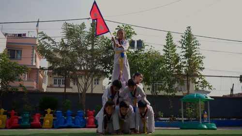 Morning assembly on the ground