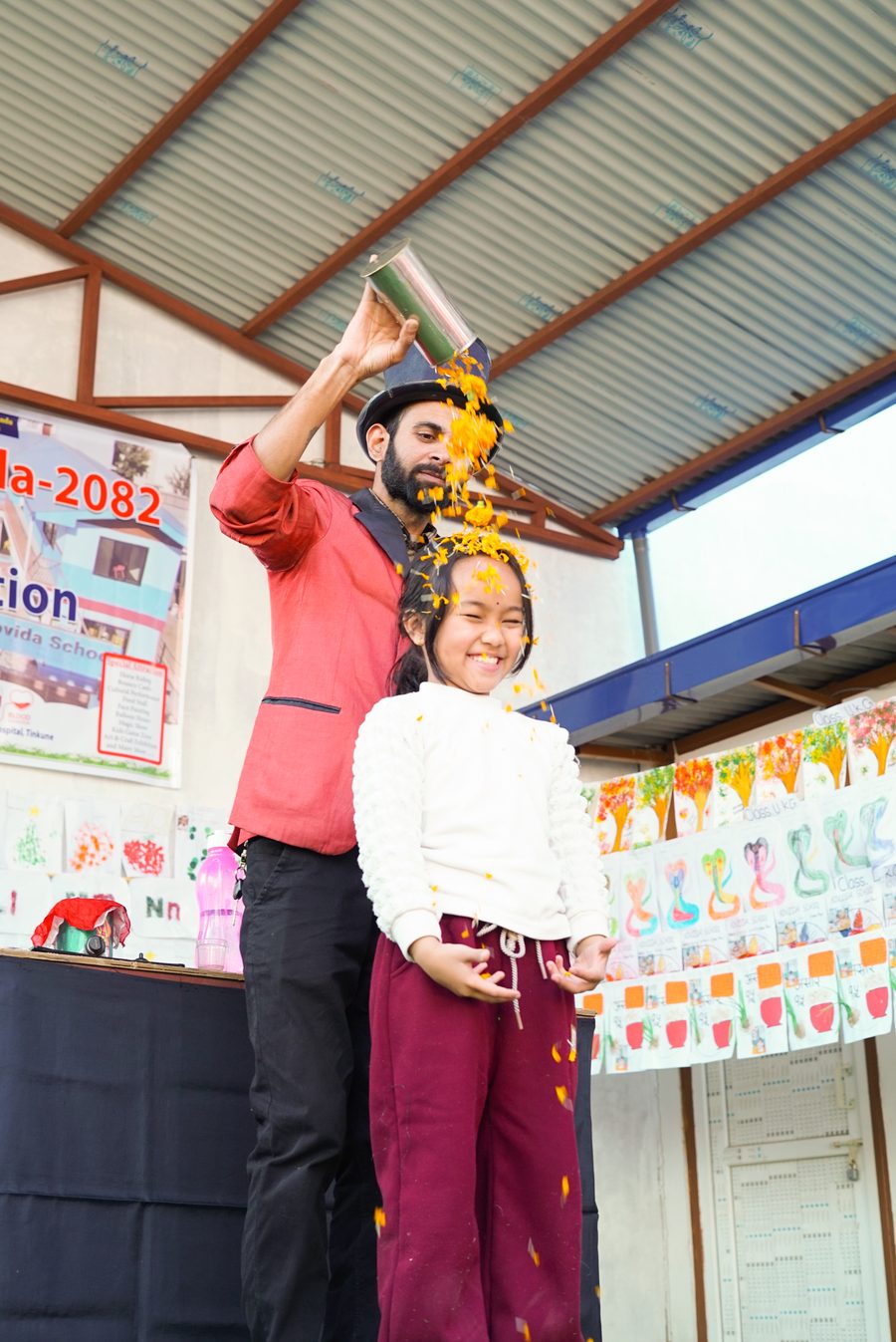 A performance on stage during the school annual programme